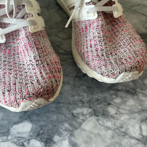 adidas Performance Boost Lace up Running Shoes White Red 7.5 - Picture 7 of 12